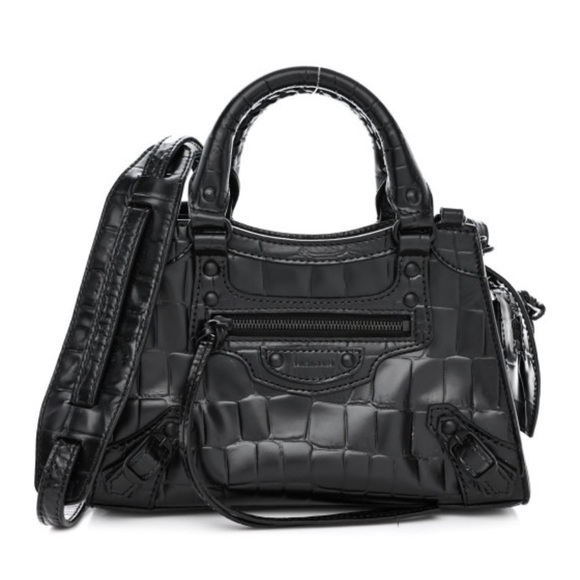 balenciaga neo classic mini city bag black crocodile - Picture 2 of 8